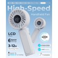 thumbnail image 2 of Ventilador portátil Peiyuu 4000 mAh, recargable por USB, 6 velocidades de viento, 2 of 8