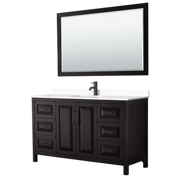 Wyndham Collection Wcv252560s-Vca-M58 Daria 60" Free Standing Single Basin Vanity Set -