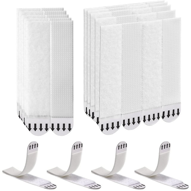 Tiras para colgar cuadros grandes, resistentes, 20 pares (40 tiras), colgadores de cuadros adhesivos para paredes, colgar cuadros sin daños en las uñas, sin clavos, tiras adhesivas para carteles para
