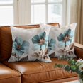 thumbnail image 3 of Blue Broccoli Throw Pillow Cover Farmhouse Rustic Floral Retro Victorian Style Cotton Linen Cushion Cover Throw Pillow Case with Invisible Zipper for Couch Sofa Bed Chair Car 20x20 Inch, 3 of 9