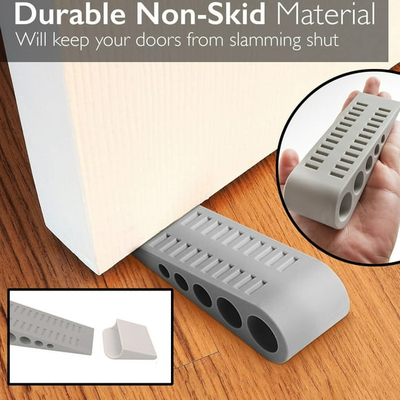 Dvkptbk Door Stoppers 3PC Door Stopper Heavy Duty Wedge Rubber Slip Door Stop with Holders Home Decor on Clearance