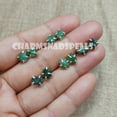thumbnail image 4 of Raw Emerald Studs Earrings, Emerald Earrings, Raw Stone Earrings, Emerald Stud Earrings, May Birthstone Earrings, Raw Gemstone Studs, 4 of 7