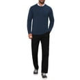 thumbnail image 2 of SUÉTER DE PULLOVER DE PUNTO SUAVE DE MANGA LARGA DE CUELLO REDONDO CLÁSICO EN COLOR SÓLIDO PARA HOMBRES M AZUL MARINO, 2 of 6