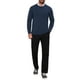 thumbnail image 2 of SUÉTER DE PULLOVER DE PUNTO SUAVE DE MANGA LARGA DE CUELLO REDONDO CLÁSICO PARA HOMBRES EN COLOR AZUL MARINO, 2 of 6
