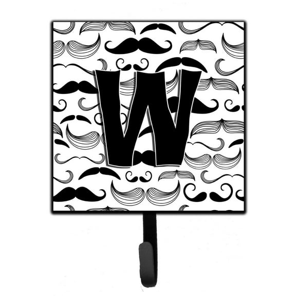 Letter W Moustache Initial Leash or Key Holder