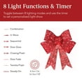 thumbnail image 5 of Best Choice Products 24in Pre-Lit XL Christmas Bow, Large Outdoor LED Lighted Holiday Decor w/ 8 Light Functions, Hook, 5 of 8