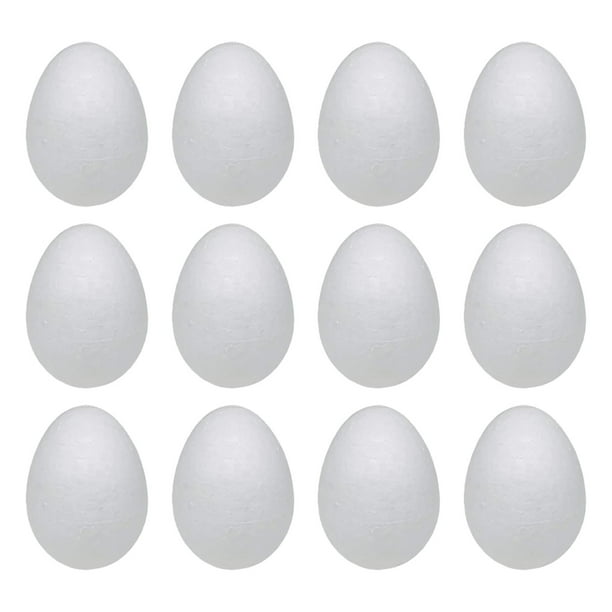 Huevos de Pascua Pintables Versátiles Suaves Blancos Sin Terminar Artesanía de Huevos de Espuma Manualidades 12 piezas de 12 cm
