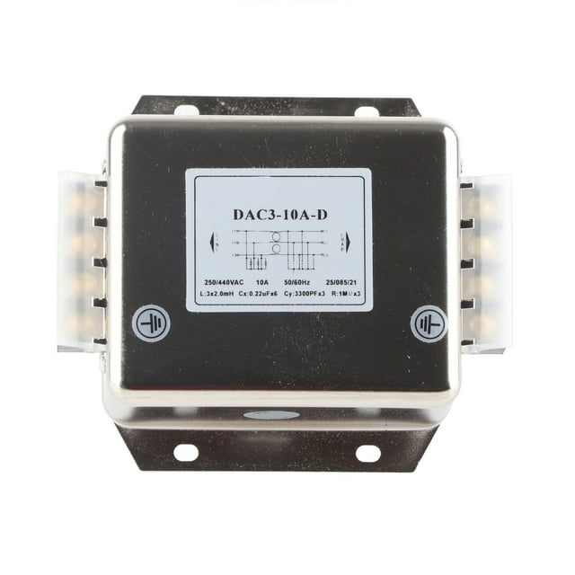 Filtro EMI, filtro de terminal trifásico, filtro de línea eléctrica, componentes electrónicos, rendimiento de primera categoría