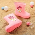 thumbnail image 4 of OSOLU Toddler Girls Rain Boots Elastic Mouth Textured Soles -Resistant Light Comfortable Rain Shoes Classic Elegant Shoes, 4 of 4