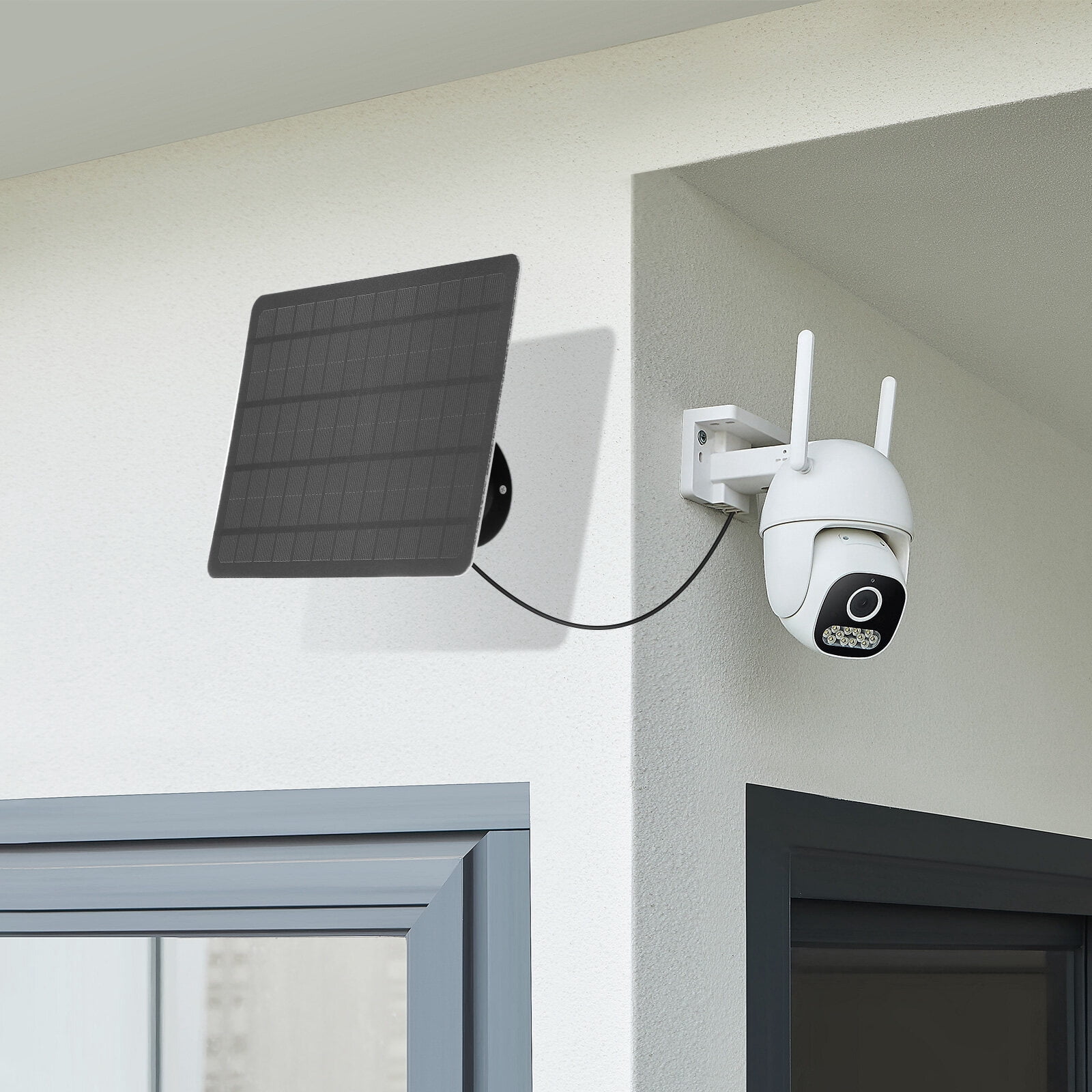 20W Solar Panel for Outdoor Wireless Security Camera, Waterproof Solar Panel Continuously Power for Rechargeable Battery