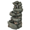 thumbnail image 3 of 33.5" H Gray Resin Cascading Rock Outdoor Fountain, 3 of 10