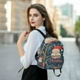 thumbnail image 6 of FORMRS Mini Backpack Purse for Women Travel Daypack Casual Shoulder Bag, Blue Christmas Santa, 6 of 7