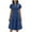 Sky Blue, variant on cocolona Summer Dresses for Women Button V Neck Short Sleeve Midi Dress Ruffle Flowy Sun Dress