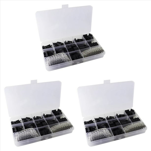 1860 Piezas Conector de 2,54Mm, Kit de Carcasa de Cabezal de Cable de Puente de Cable , Pines de Crimpado Macho + Conector de Clavija Hembra