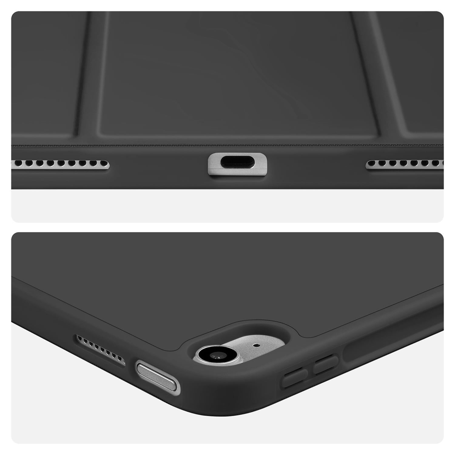Vena For Apple iPad A16 Case, iPad 10th Generation Case Trifold Stand, iPad 11th Generation Case Pencil Holder, Slim Stand Protective Cover, Black