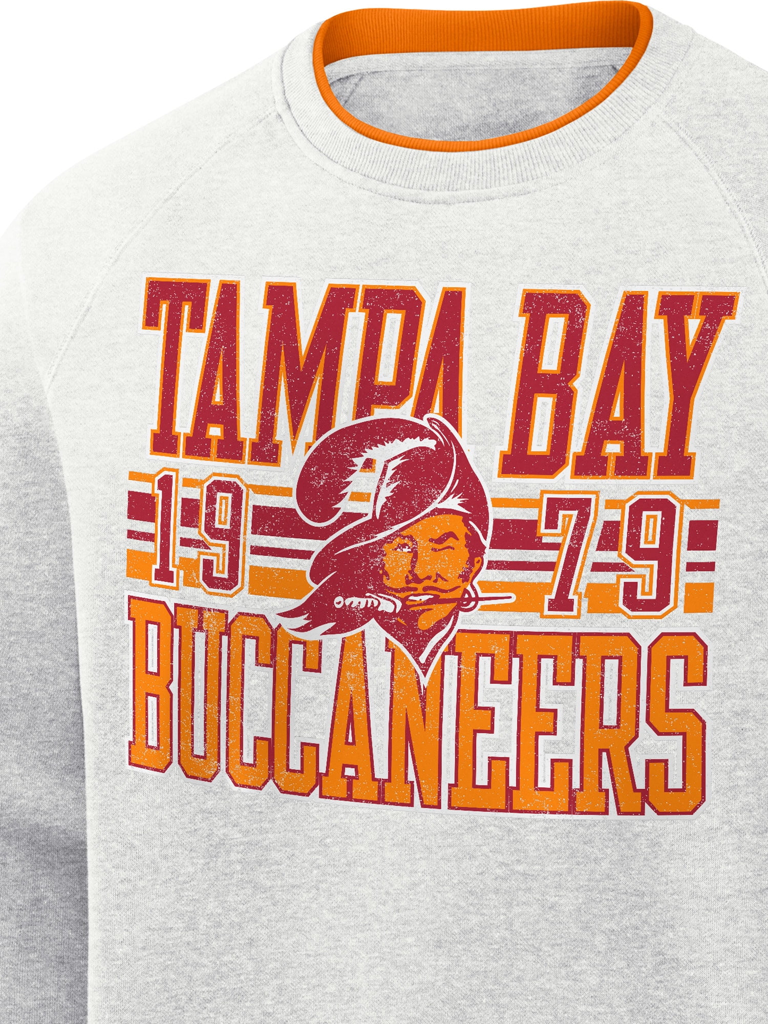 NFL Tampa Bay Buccaneers Men's Cotton Gray Heather Long Sleeve Crew Fleece Sweatshirt