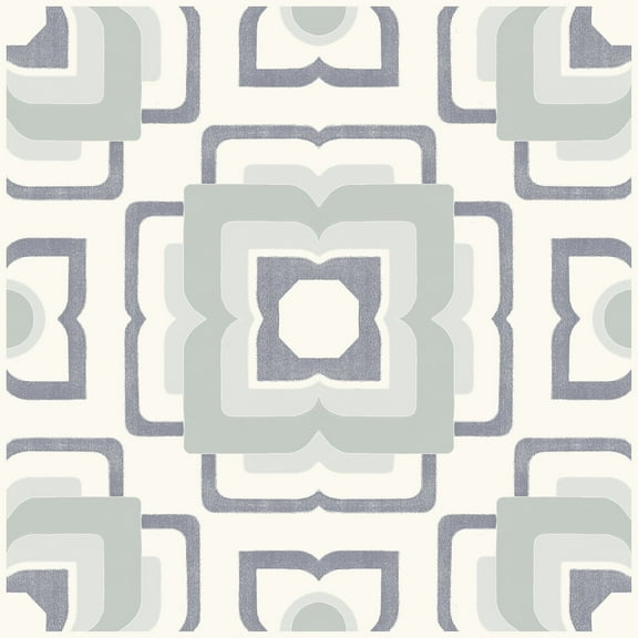 FloorPops 12-in by 12 Teal Posey Peel & Stick Floor Tiles