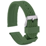 Silicone Rubber Watch Band - Waterproof, Silicone & Rubber, Includes Spring Bar & Tool Set - Perfect for Active Wear (20mm, Army Green)