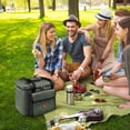 thumbnail image 4 of Green Fishing Cooler Bag with 600D Oxford Cloth & Aluminum Foil, Portable Handheld Design, Small Size (24x17x18cm/9.4x6.7x7.1in), Lightweight 490g/1.1lb - Ideal for Outdoor Angling Storage, 4 of 6