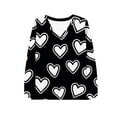 thumbnail image 4 of AUNVITO Women's Valentine's Day T-shirt Long Sleeve V-Neck Pullover with Print Casual and Trendy Loose Fit, 4 of 5
