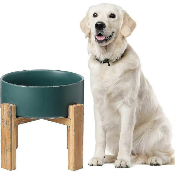 White Ceramic Elevated Cat Bowl, Cat Food Tray With Stand, Raised Cat Food Or Water Bowl Anti-vemit, Pet Bowl With Non-slip