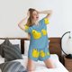 thumbnail image 5 of Balery Cute Ducky Conjunto de Pijama para Mujer con Estampado, Dos Piezas de Manga Corta y Shorts, Ropa de Dormir Suave con Cuello Redondo y Bolsillos-Large, 5 of 6