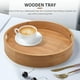 thumbnail image 4 of Round Serving Bamboo Wooden Tray for Dinner Trays Tea Bar Breakfast Food Container Handle Storage Tr, 4 of 5