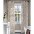 thumbnail image 4 of Brown Sheer Curtains 84 Inch Length 2 Panels Set for Living Room/Bedroom, Modern Abstract Art Farmhouse Kitchen Curtains with Grommet Semi-Sheer Curtains Drapes Voile Window Treatments 52"x84"x2, 4 of 7