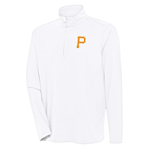 Men's Antigua White Pittsburgh Pirates Hunk Quarter-Zip Pullover Top