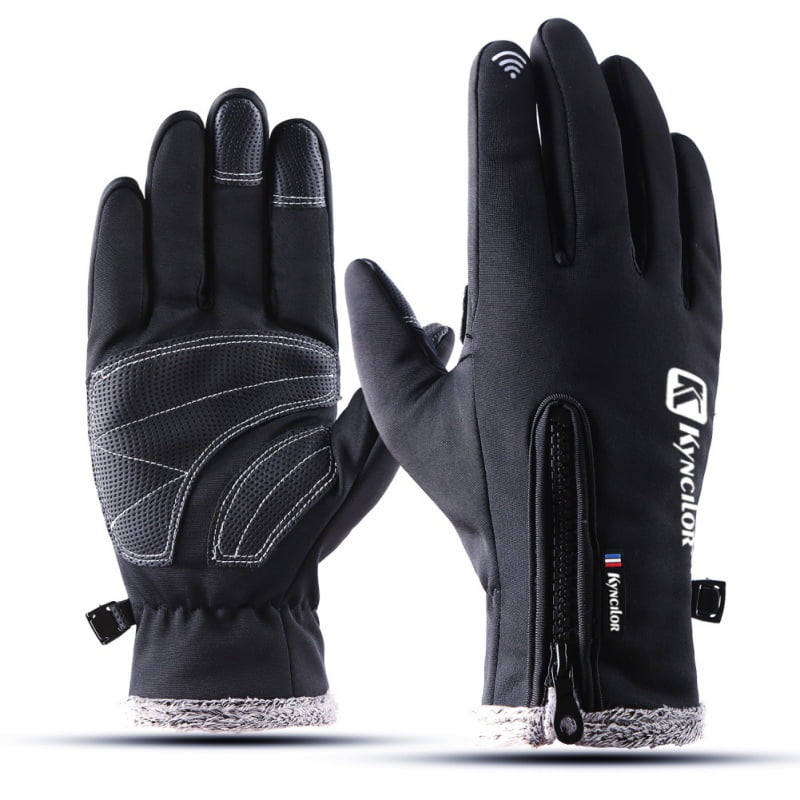 Winter Snow Ski Gloves Waterproof Windproof Leather Palm fit Men and Women 