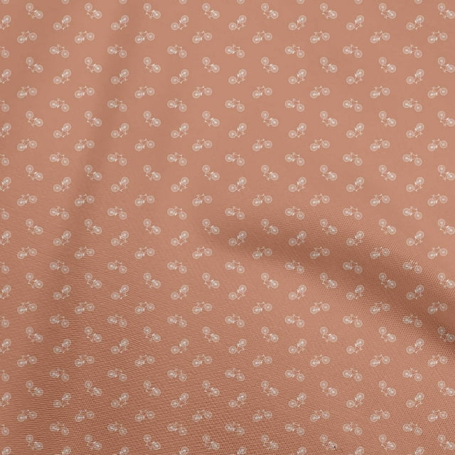 oneOone Velvet Rust Brown Fabric Bicycle Sewing Craft Projects Fabric Prints By Yard 58 Inch Wide