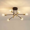 thumbnail image 1 of Lámpara de techo industrial Laklulu, lámpara de techo, lámpara industrial E27, lámpara colgante de 6 luces para dormitorio y sala de estar (bombilla no incluida), 1 of 5