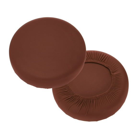 Uxcell 2 Pack Stool Covers Round, 11-15 Inch Bar Stool Covers Washable Dustproof Slipcover Seat Cushion with Elastic for Bar Kitchen Living Room Decor, Light Brown