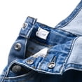 thumbnail image 6 of KIDSCOOL Kids Girls Distressed Denim Shortalls Ripped Jean Overalls Shorts,Blue,9-10 Years, 6 of 9