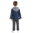 thumbnail image 6 of Godderr 6 Months-8 Years Boys Denim Hoodie for Baby Kids,Fall Winter Zipper Hooded Fake Two-Piece Set,Long Sleeved Cardigan Jacket, 6 of 6