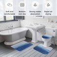 thumbnail image 5 of Navy Blue Ombre Bath Mat 3 Piece Bathroom Rug Set, Modern Abstract Art Ocean Oil Painting Non Slip Bath Rug Contour Mat and Toilet Lid Cover, Absorbent Shower Mats Soft Bath Rugs and Mats Sets, 5 of 8