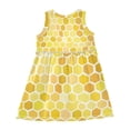 thumbnail image 4 of Girls Dress Yellow Honeycomb Sleeveless Dress for Girls Hem A-Line Casual Sundress, 4 of 7