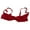 Red-75B, variant on Women's Lace Balconette Bra 1/4 Cup Padded Push Up Shelf Underwire Bralette Low Cut Bra Sex Brassiere Lingerie Gifts