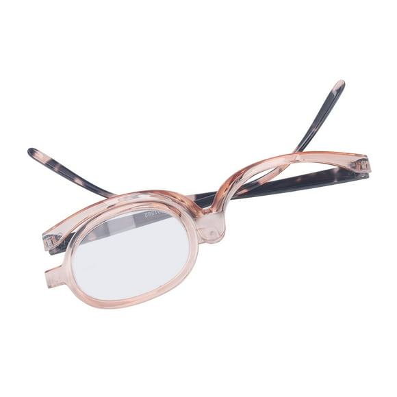 Orange 180 Degree Rotation Makeup Reading Glasses, Rotating Eye Makeup Glasses with Protect Box, Cosmetic Women Reading Glasses for Reading and Make Up