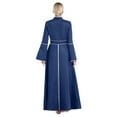 thumbnail image 2 of dPois Womens Church Clergy Dress Flared Sleeves Zipper A-Line Maxi Dress Gown Priest Role Play Navy Blue XXL, 2 of 7