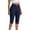 Navy, variant on AHTJRT Yoga Capris for Women Stretchy Elastic High Rise Button Waistband Summer Capris Leggings Side Slit Casual Workout Active Crop Trousers Khaki L