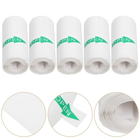 HONMEET  5 Rolls Credit Card Machine Paper Roll Self Adhesive Labeling Restaurant Use