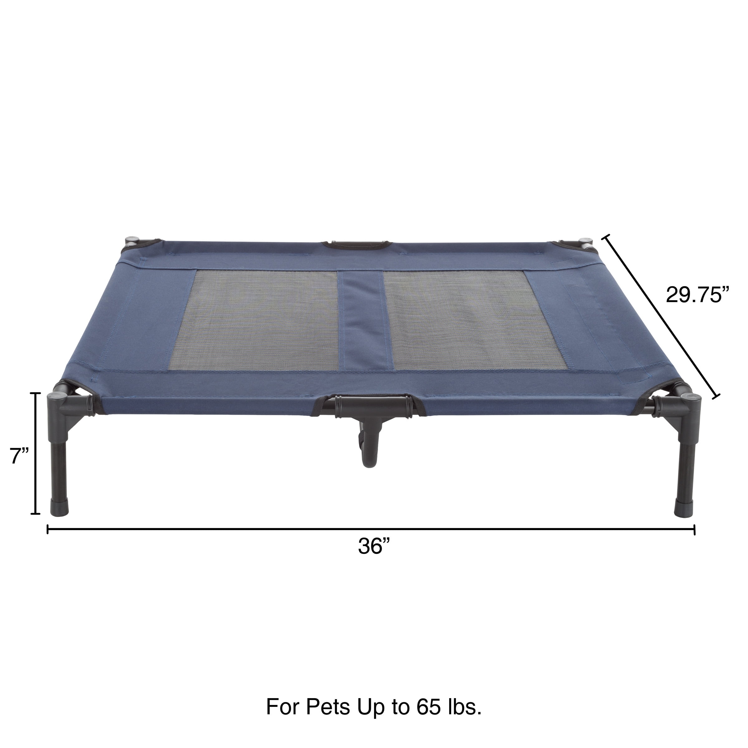 PETMAKER 36x29.75-Inch Elevated Dog Bed - Indoor/Outdoor Cot for Pets, Blue