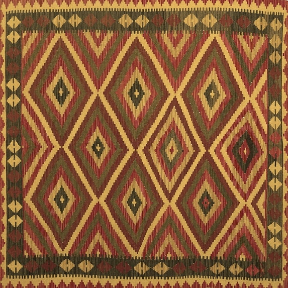 Ahgly Company Indoor Square Oriental Brown Traditional Area Rugs, 4' Square