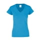 thumbnail image 1 of Playera Cuello V, para Dama, Color Turquesa Jaspe 50% Algodón-50% Poliéster,, 1 of 3