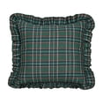 thumbnail image 2 of Kuokaa Dark Green Red Plaid Ruffle Pillow Cover, Christmas Checkered Throw Cushion Case for Sofa, Cover Only, 2 of 7