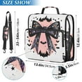 thumbnail image 2 of 3 Ring Zipper Binder with Shoulder Strap Waterproof Trapper Keeper 2 Inch D-Ring 500 Sheets Capacity Glittery Bow with Bats Silhouette, 2 of 7
