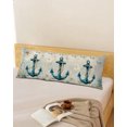 thumbnail image 2 of Nautical Anchor Long Body Pillow Cover 20x60 Inch, Vintage Coastal Summer Beach Coral Decorative Pillowcase with Zipper, Microfiber Pillow Protector, Soft Breathable Long Pillowcases for Women, 2 of 9