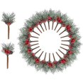 thumbnail image 1 of 20 piezas ramas de agujas de pino cubiertas de nieve YONGSHENG Adorno navideño con tallos de frutos rojos, 1 of 3