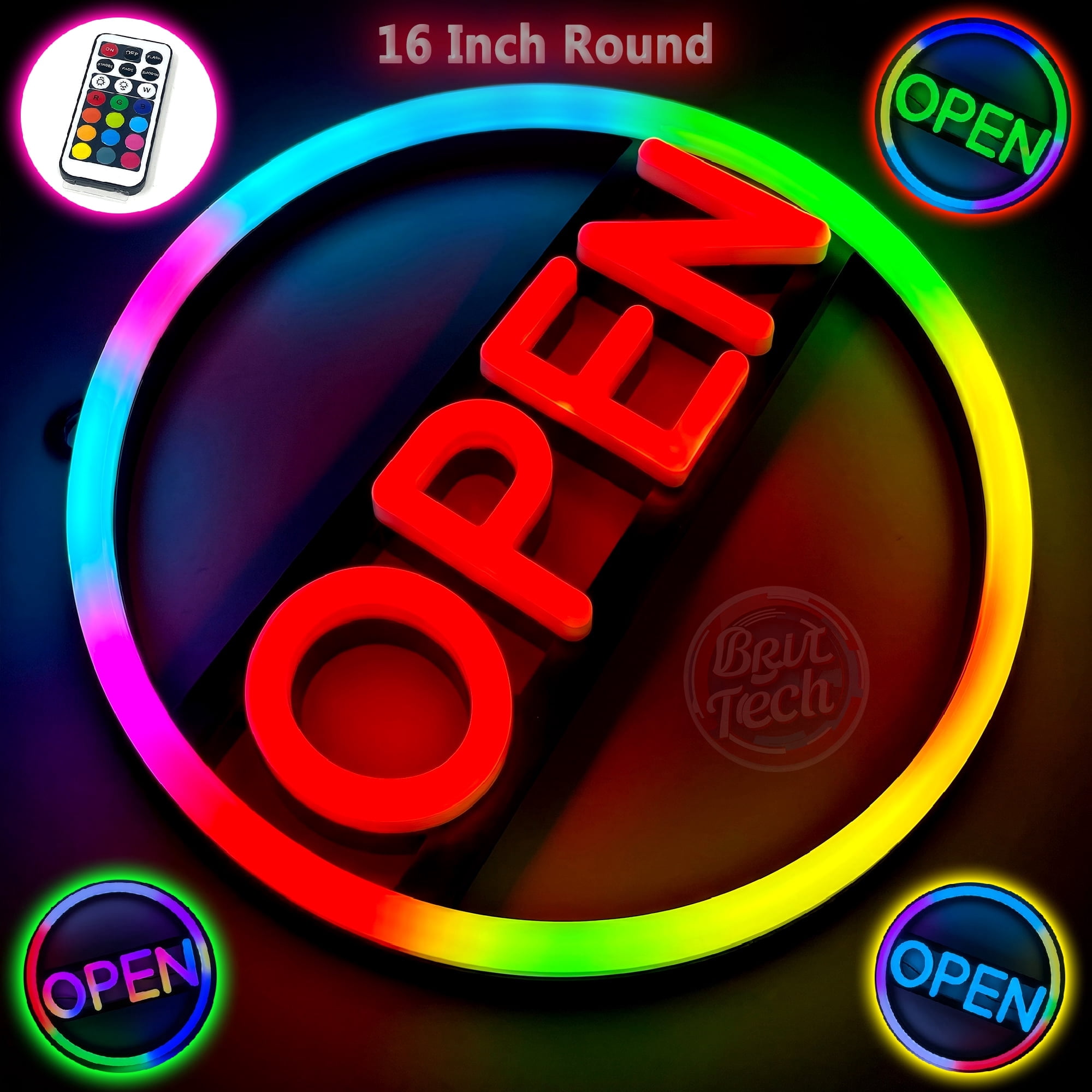 Extra Large LED Open Sign - Ultra Bright, Animated, Remote Control